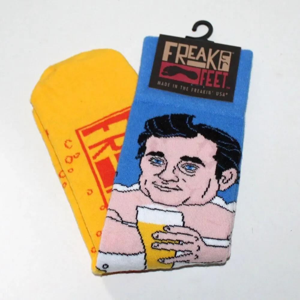 Freaker USA socks Drink And Be Murray unisex yellow blue Bill Murray